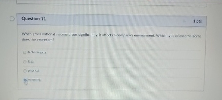  Question 11 1 pts When gross rational issoane drops signiffontly it