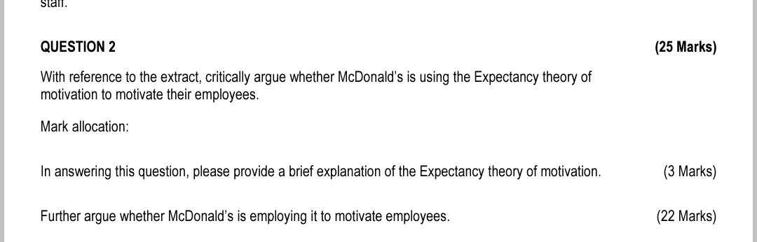  Stall. QUESTION 2 (25 Marks) With reference to the extract, critically