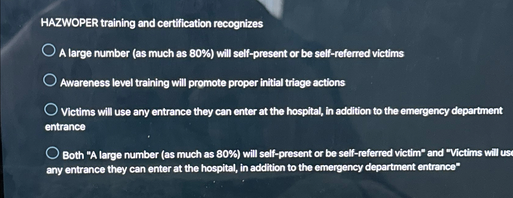  HAZWOPER training and certification recognizes A large number (as much as