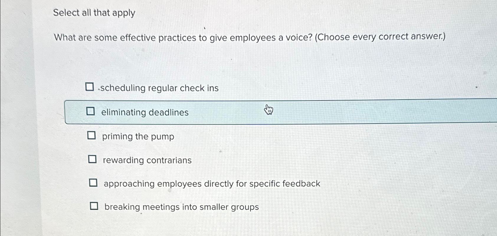  Select all that apply What are some effective practices to give