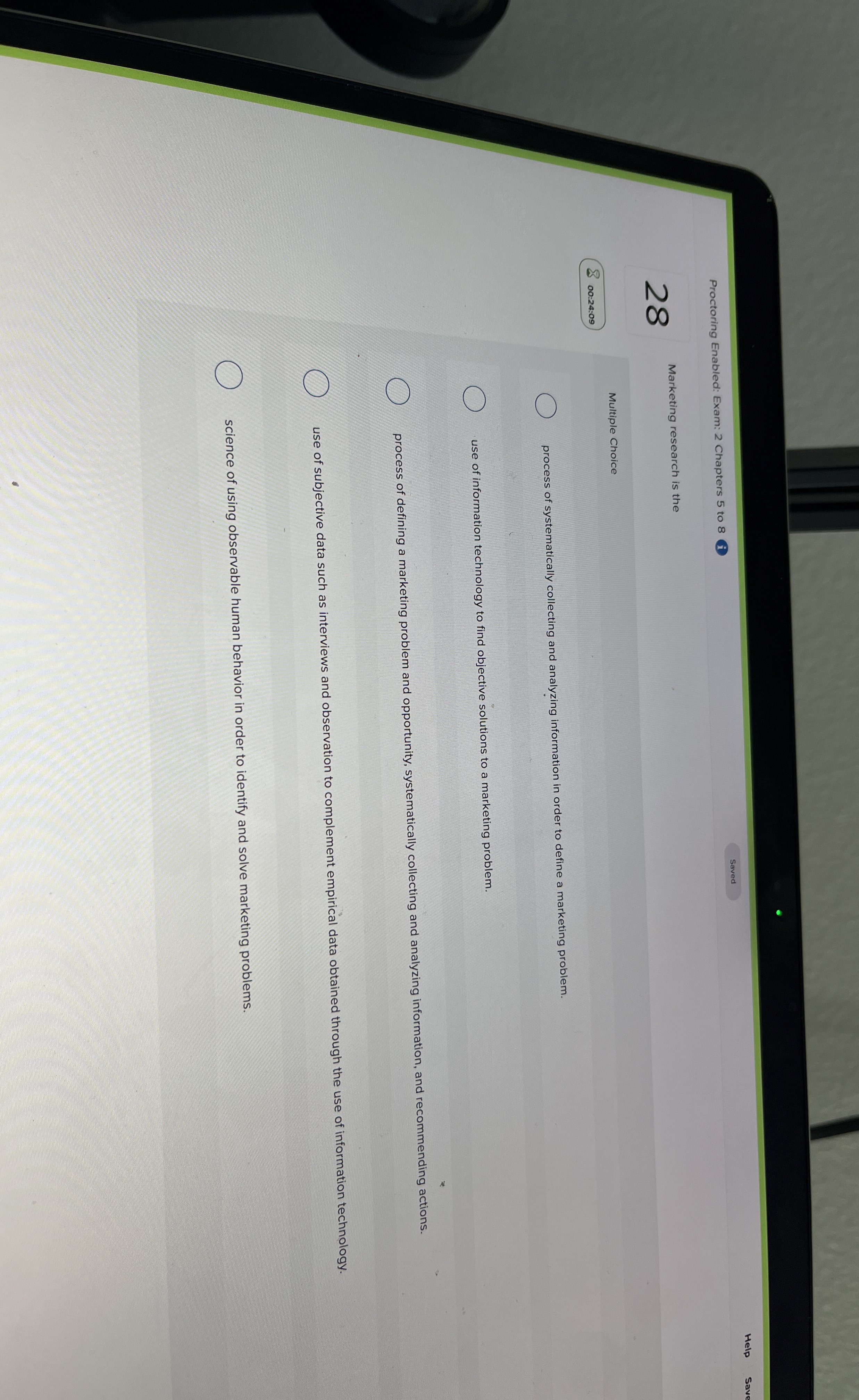  Multiple Choice process of systematically collecting and analyzing information in order