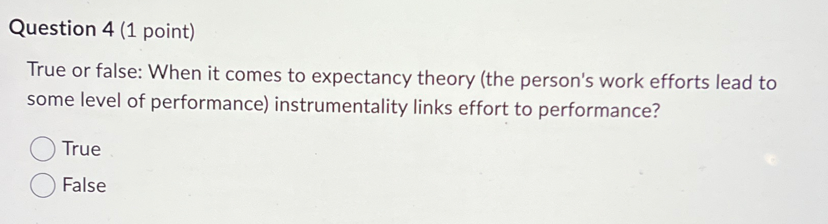  Question 4(1 point) True or false: When it comes to expectancy