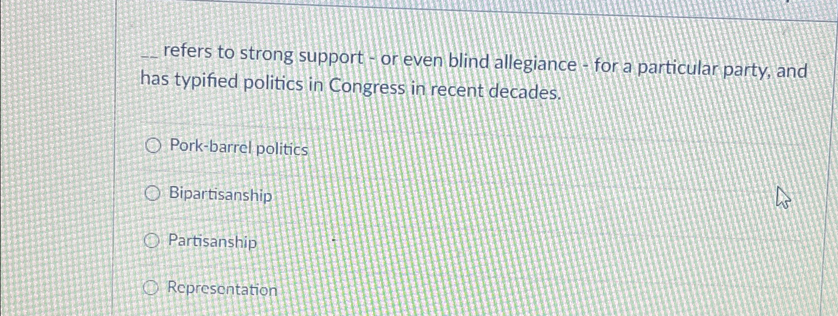  refers to strong support- or even blind allegiance-for a particular party,