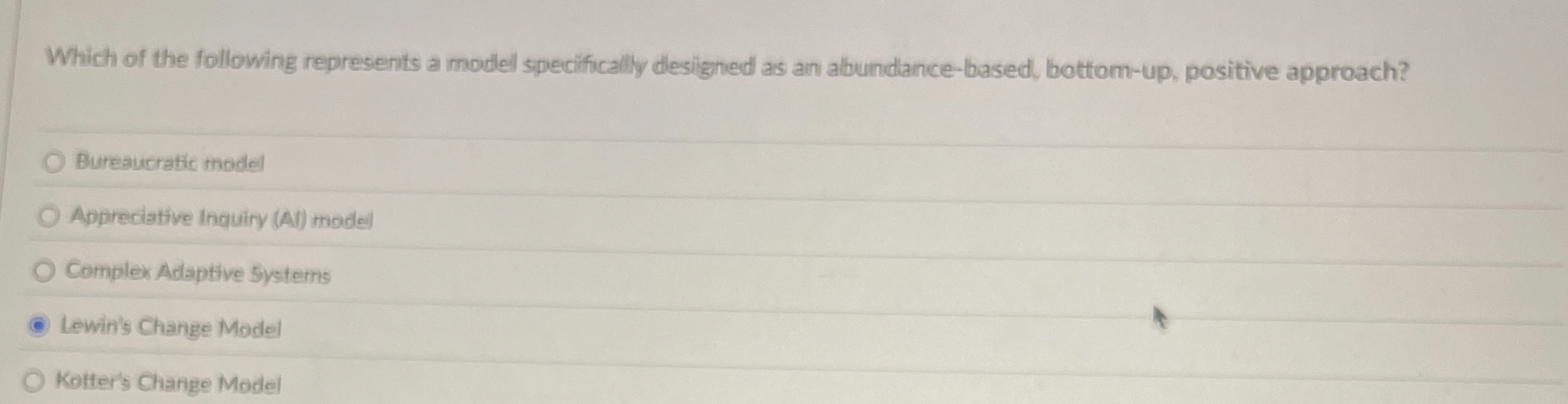  Which of the following represents a model specifically designed as an