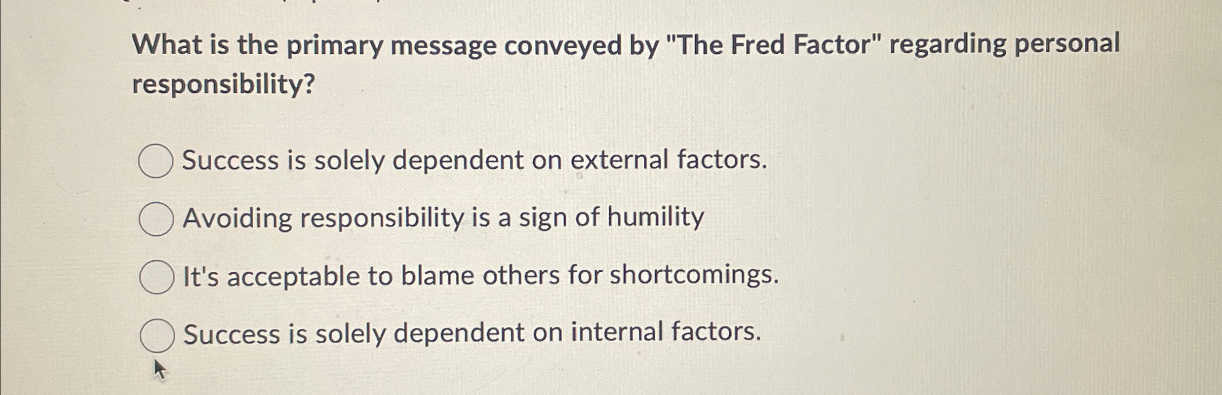  What is the primary message conveyed by "The Fred Factor" regarding