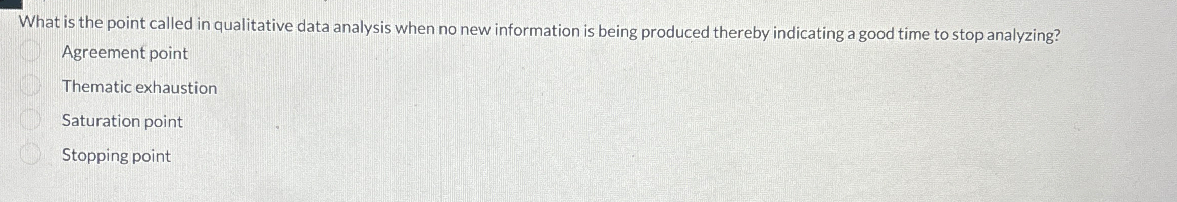  What is the point called in qualitative data analysis when no