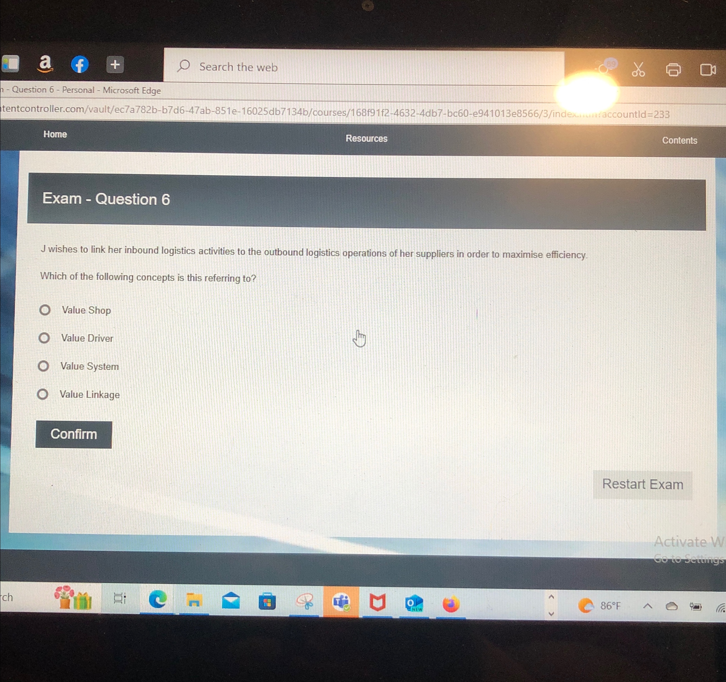  a 4 Search the web Question 6- Personal - Microsoft Edge