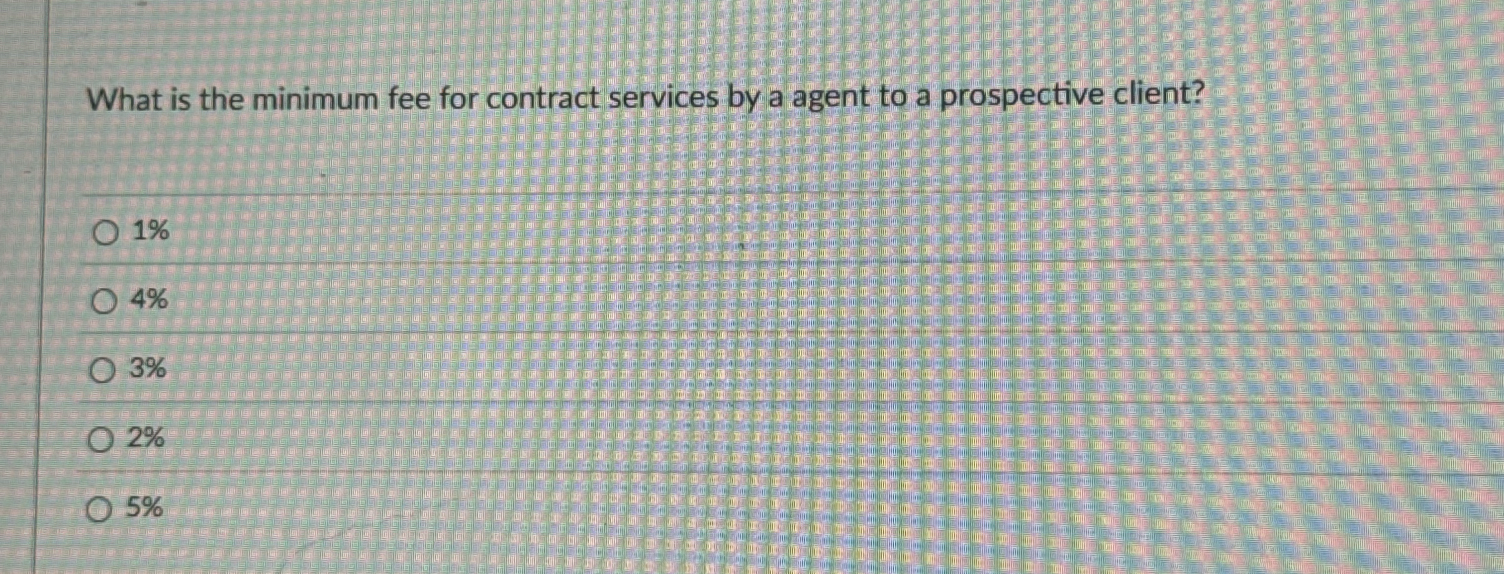  What is the minimum fee for contract services by a agent