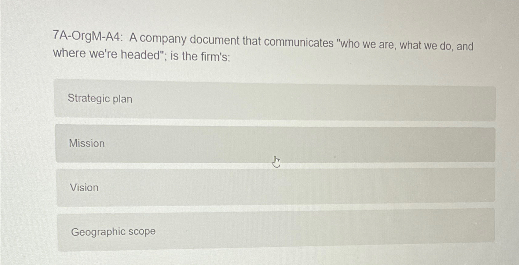  7A-OrgM-A4: A company document that communicates "who we are, what we