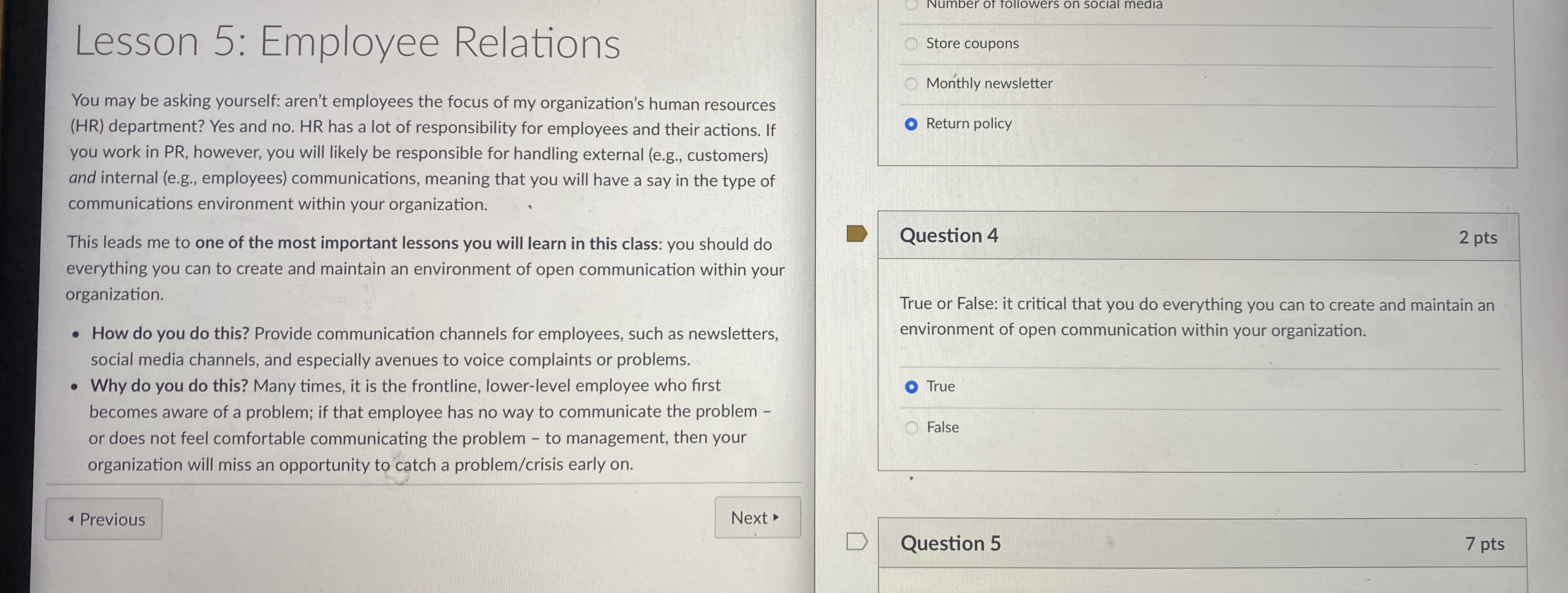  Lesson 5: Employee Relations You may be asking yourself: aren't employees
