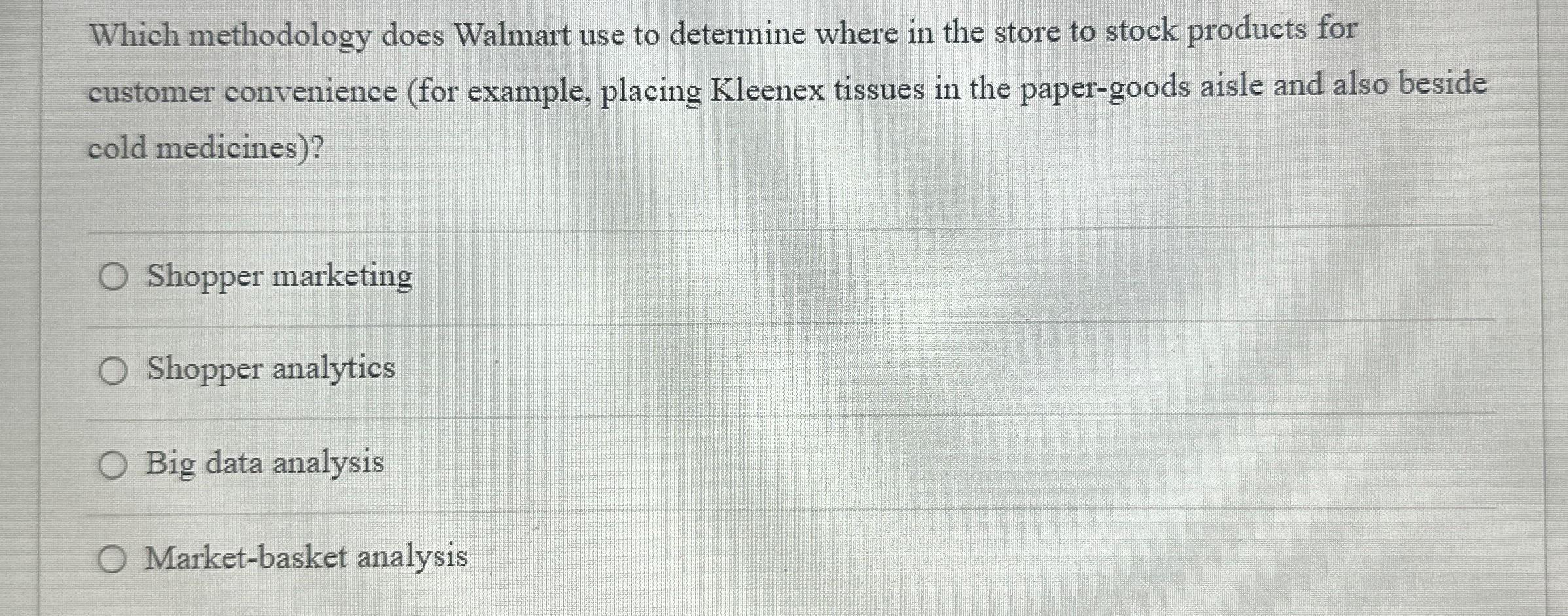  Which methodology does Walmart use to determine where in the store