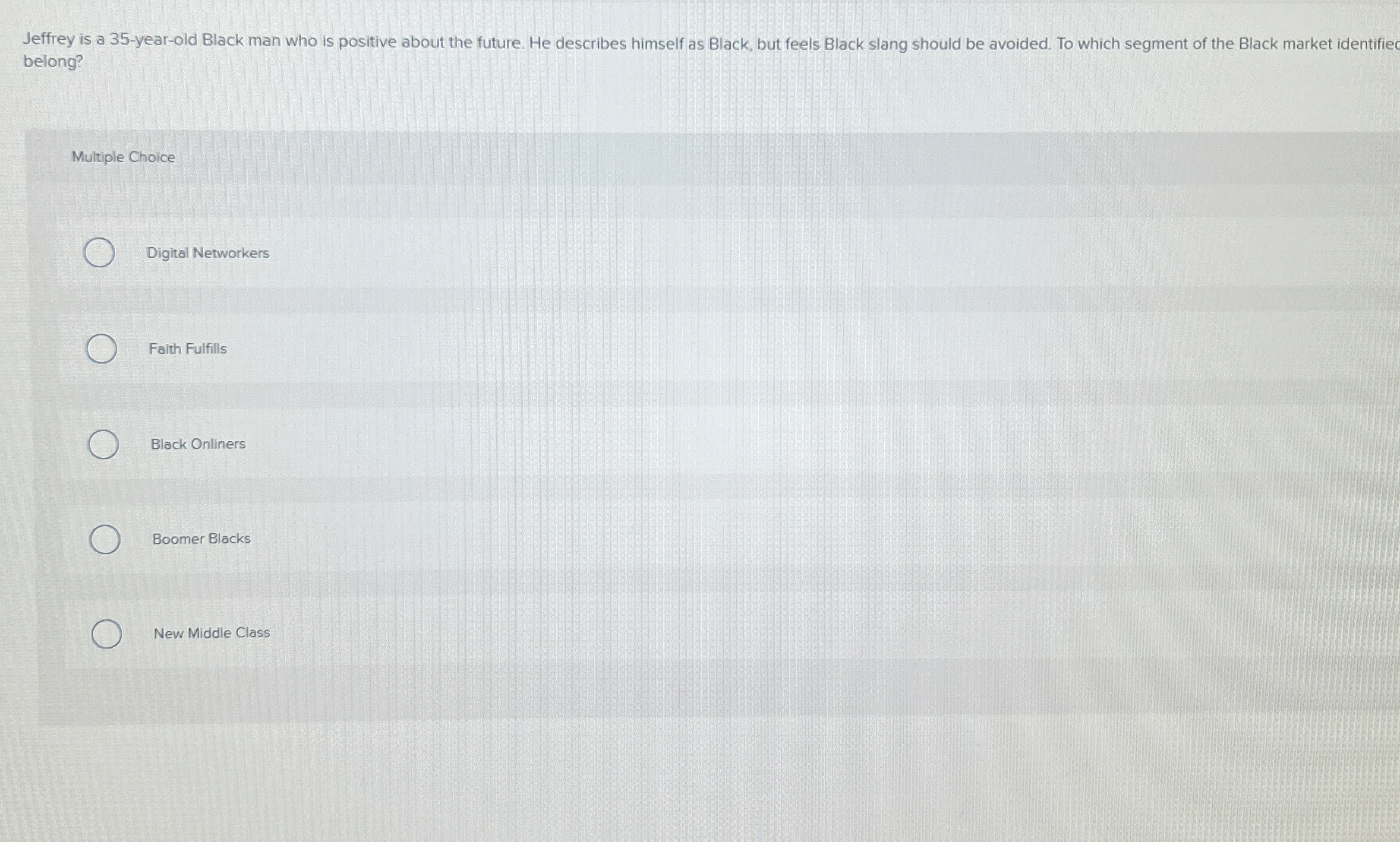  Jeffrey is a 35-year-old Black man who is positive about the