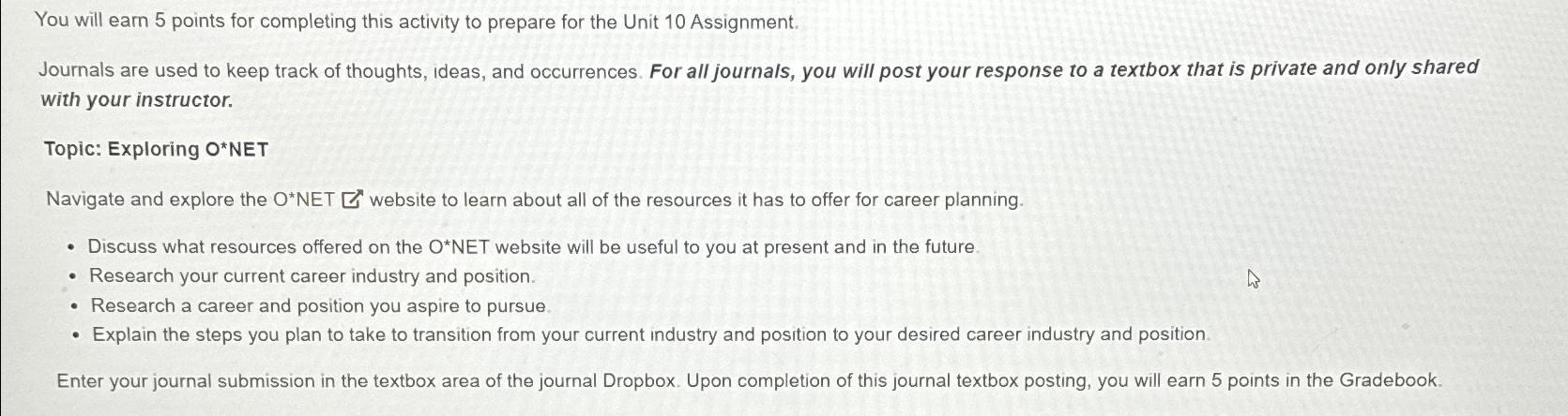  You will earn 5 points for completing this activity to prepare