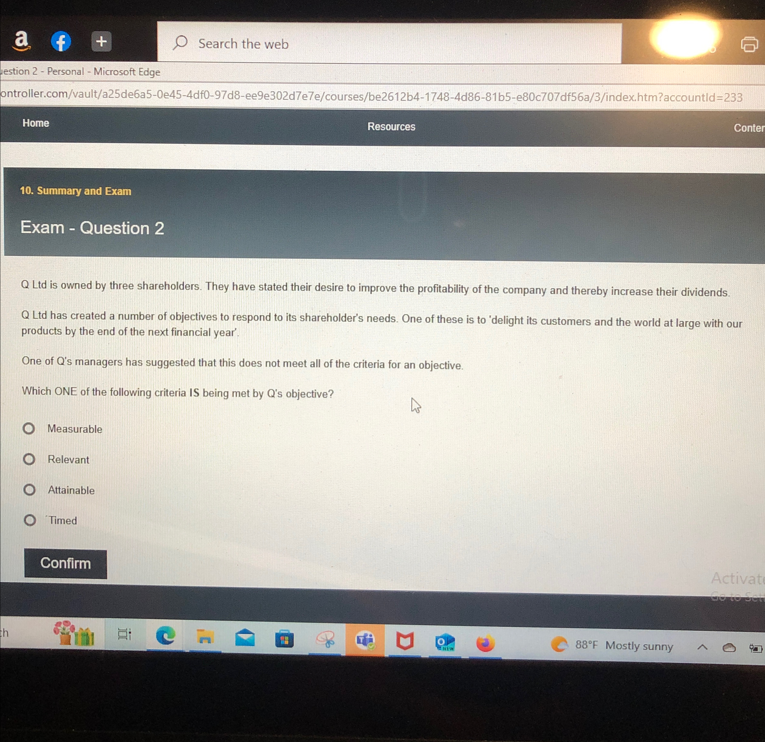  restion 2- Personal - Microsoft Edge Search the web ontroller.com/vault/a25de6a5-0e45-4df0-97d8-ee9e302d7e7e/courses/be2612b4-1748-4d86-81b5-e80c707df56a/3/index.htm?accountld=233 Home