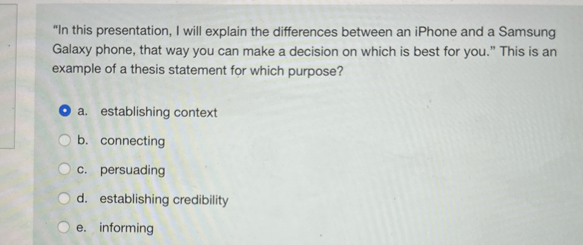  "In this presentation, I will explain the differences between an iPhone