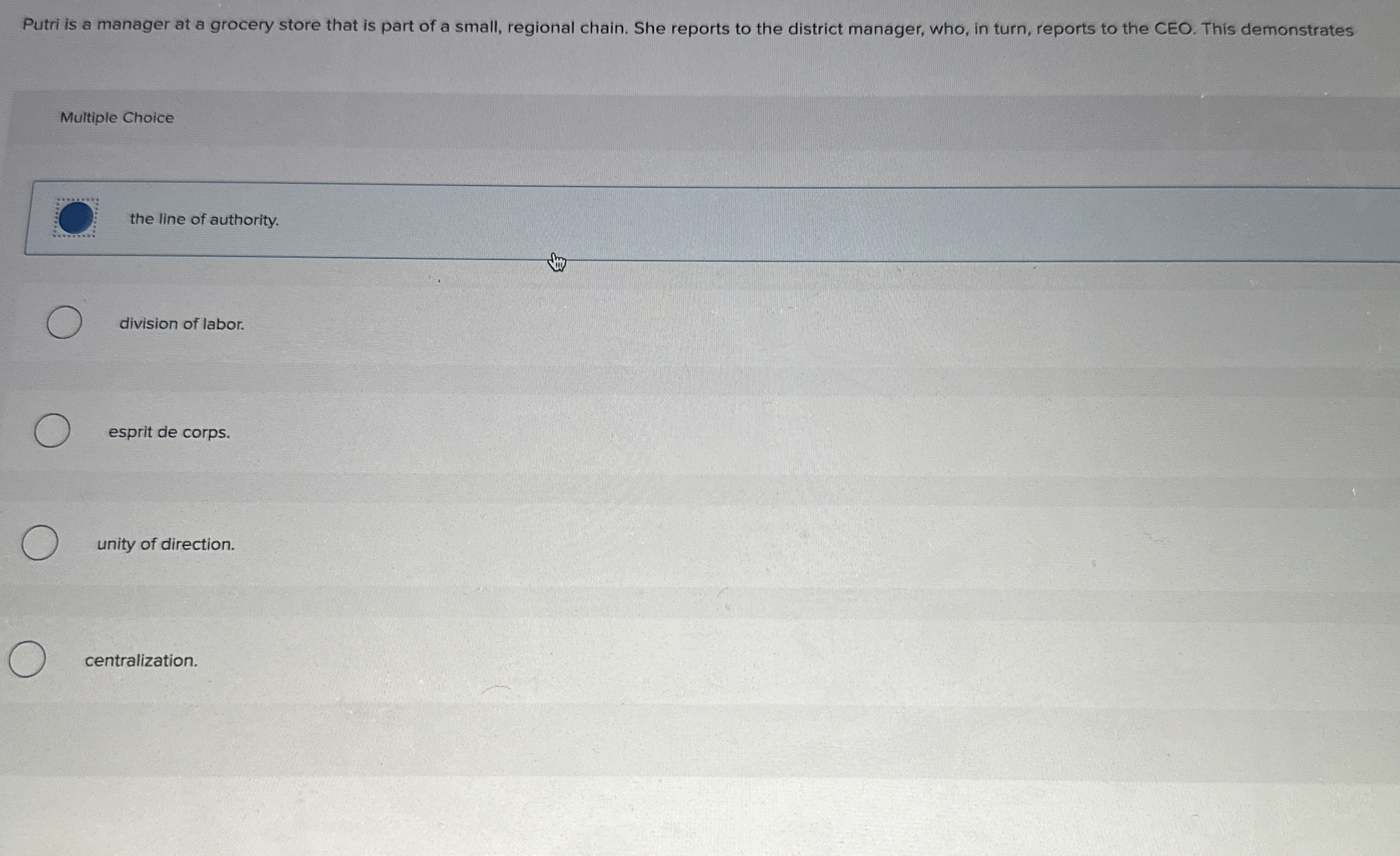  Putri is a manager at a grocery store that is part