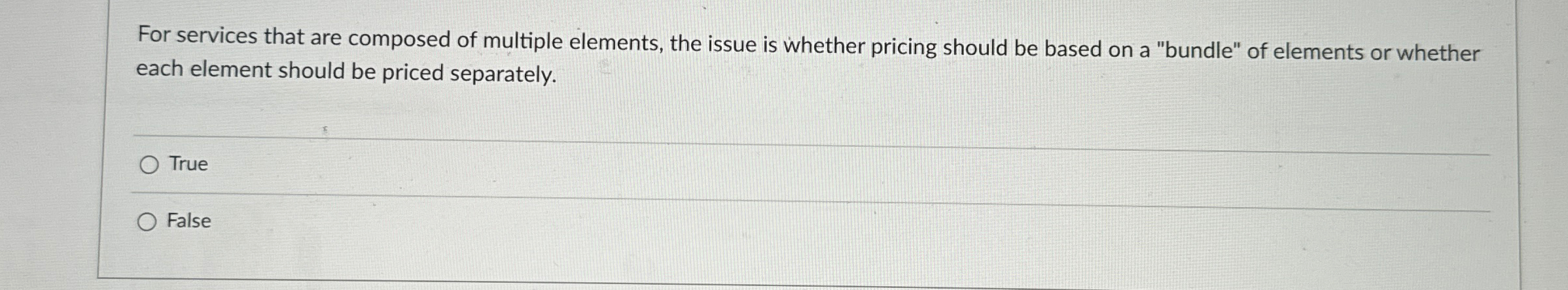  For services that are composed of multiple elements, the issue is