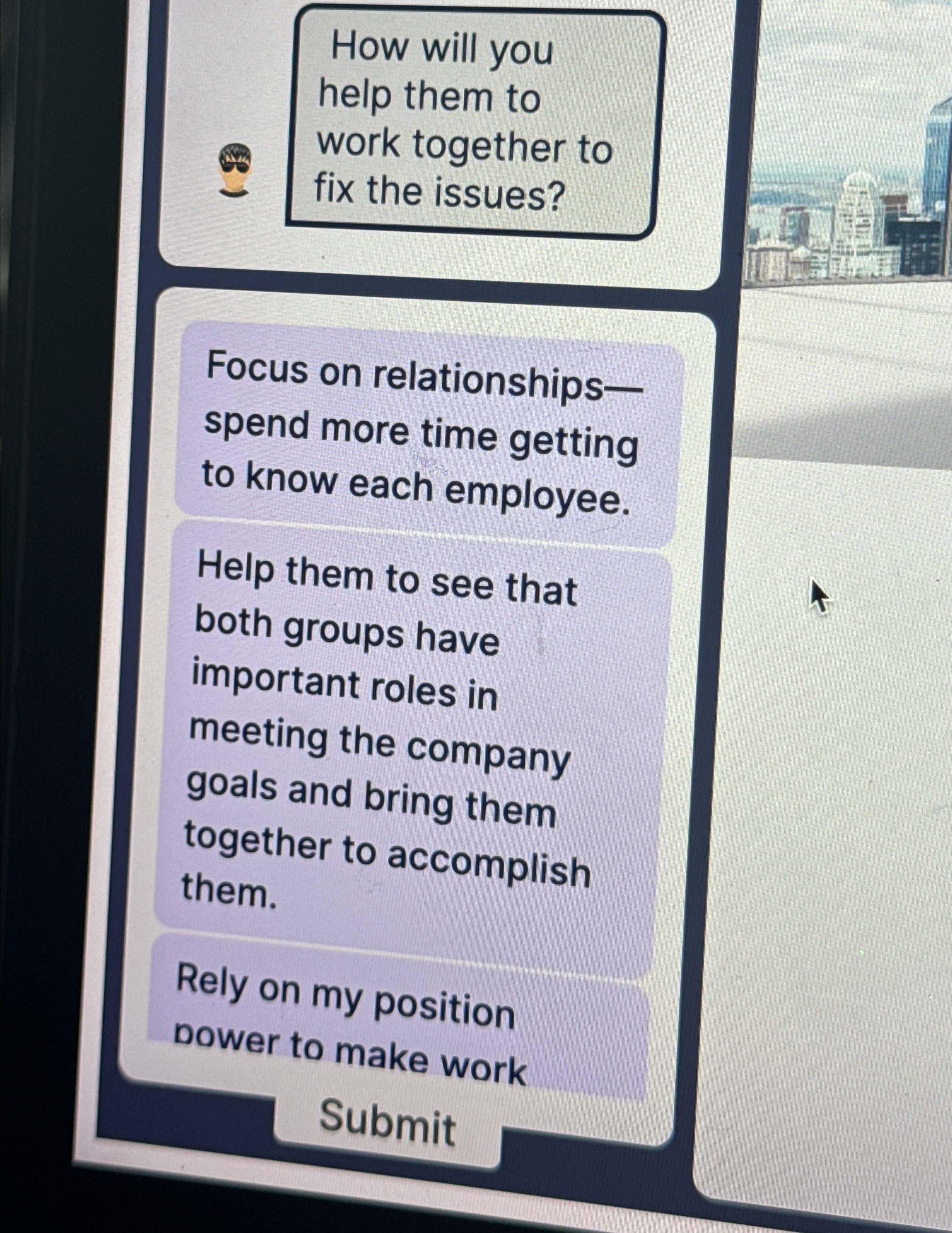  How will you help them to work together to fix the