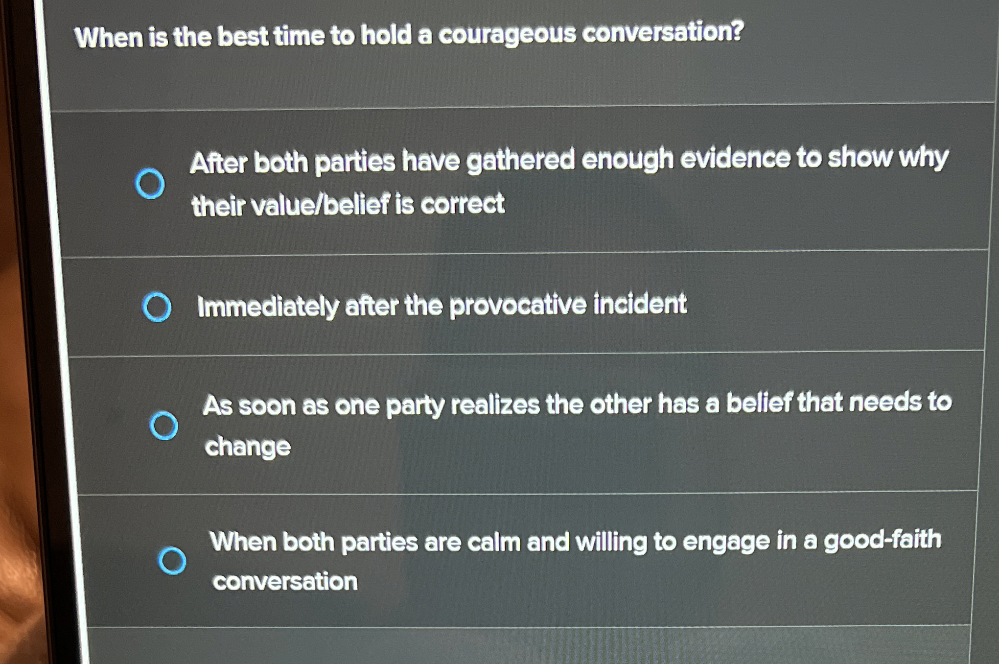  MILESTONE Question 19 Mark this question When is the best time