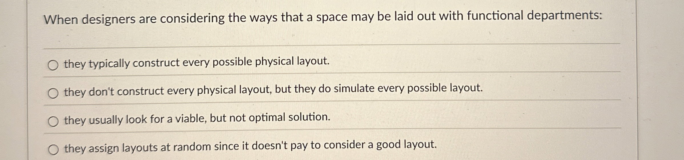  When designers are considering the ways that a space may be