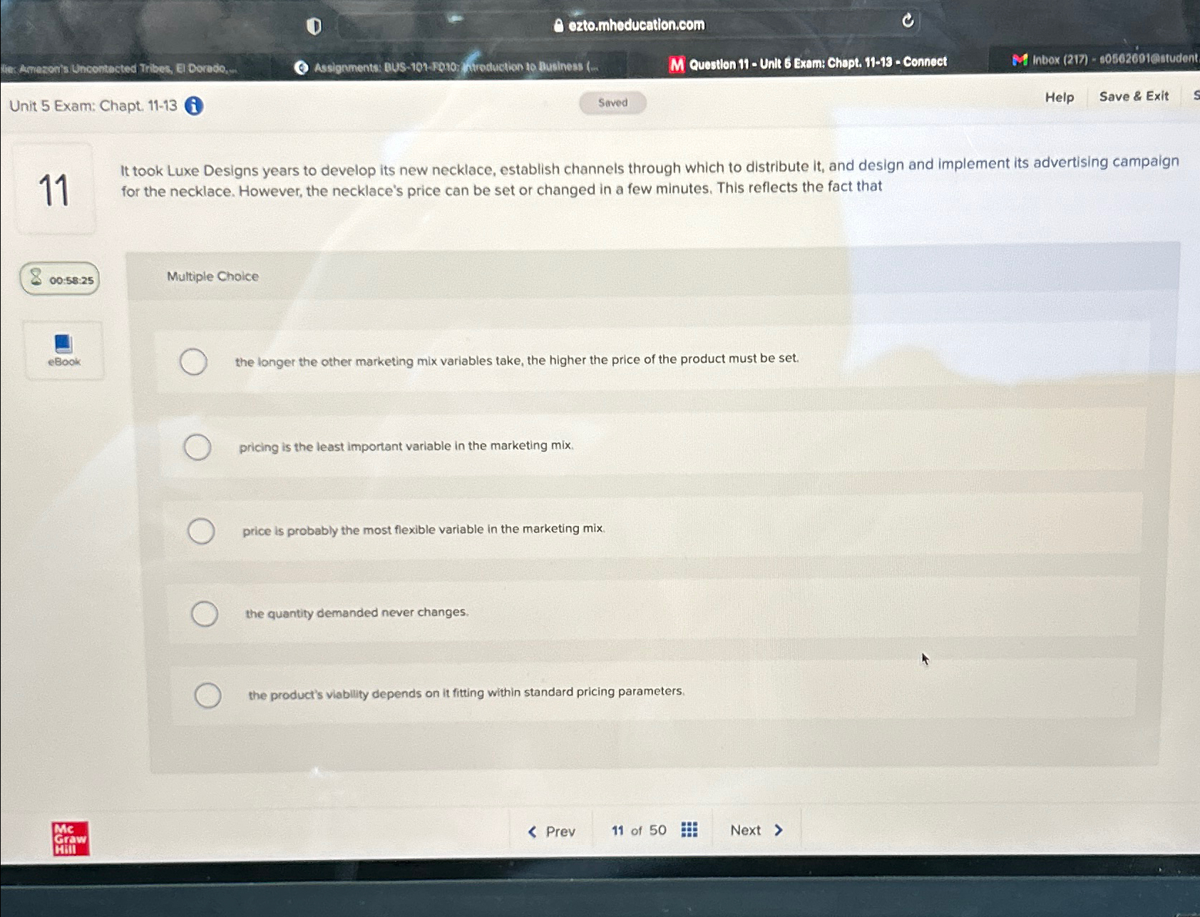  Unit 5 Exam: Chapt. 11-13(i) Questlon 11- Unit 5 Exam: Chapt.