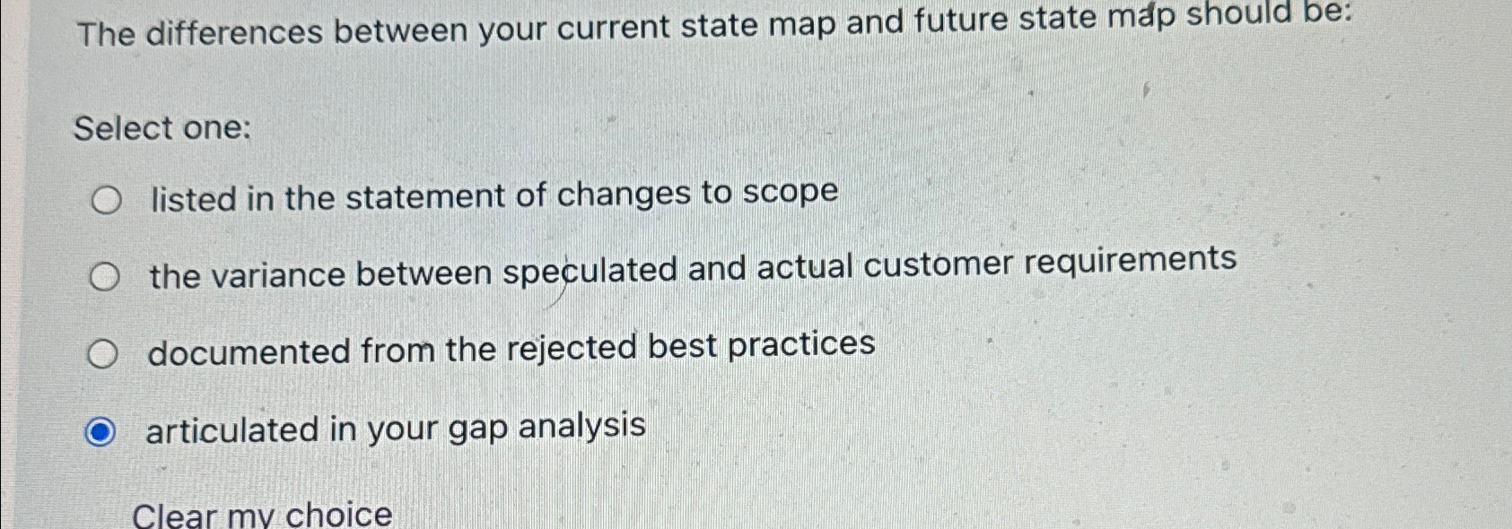  The differences between your current state map and future state madp