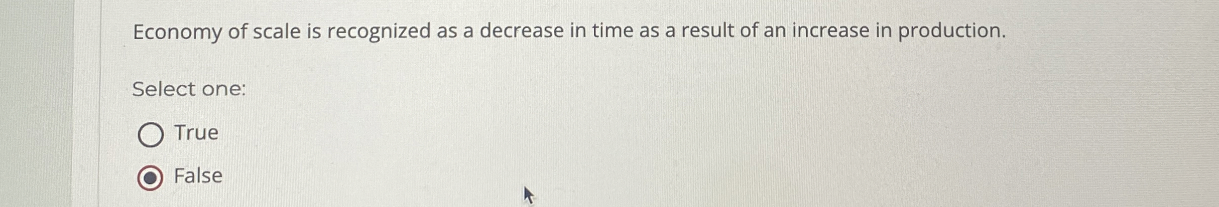  Economy of scale is recognized as a decrease in time as