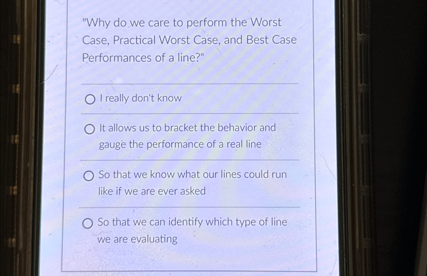  "Why do we care to perform the Worst Case, Practical Worst