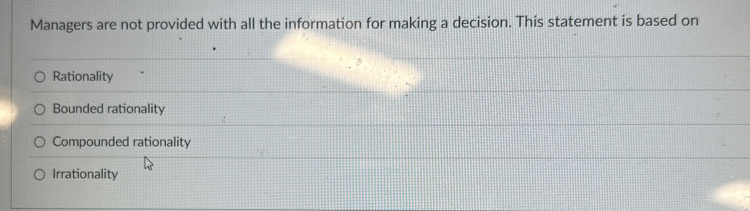  Managers are not provided with all the information for making a