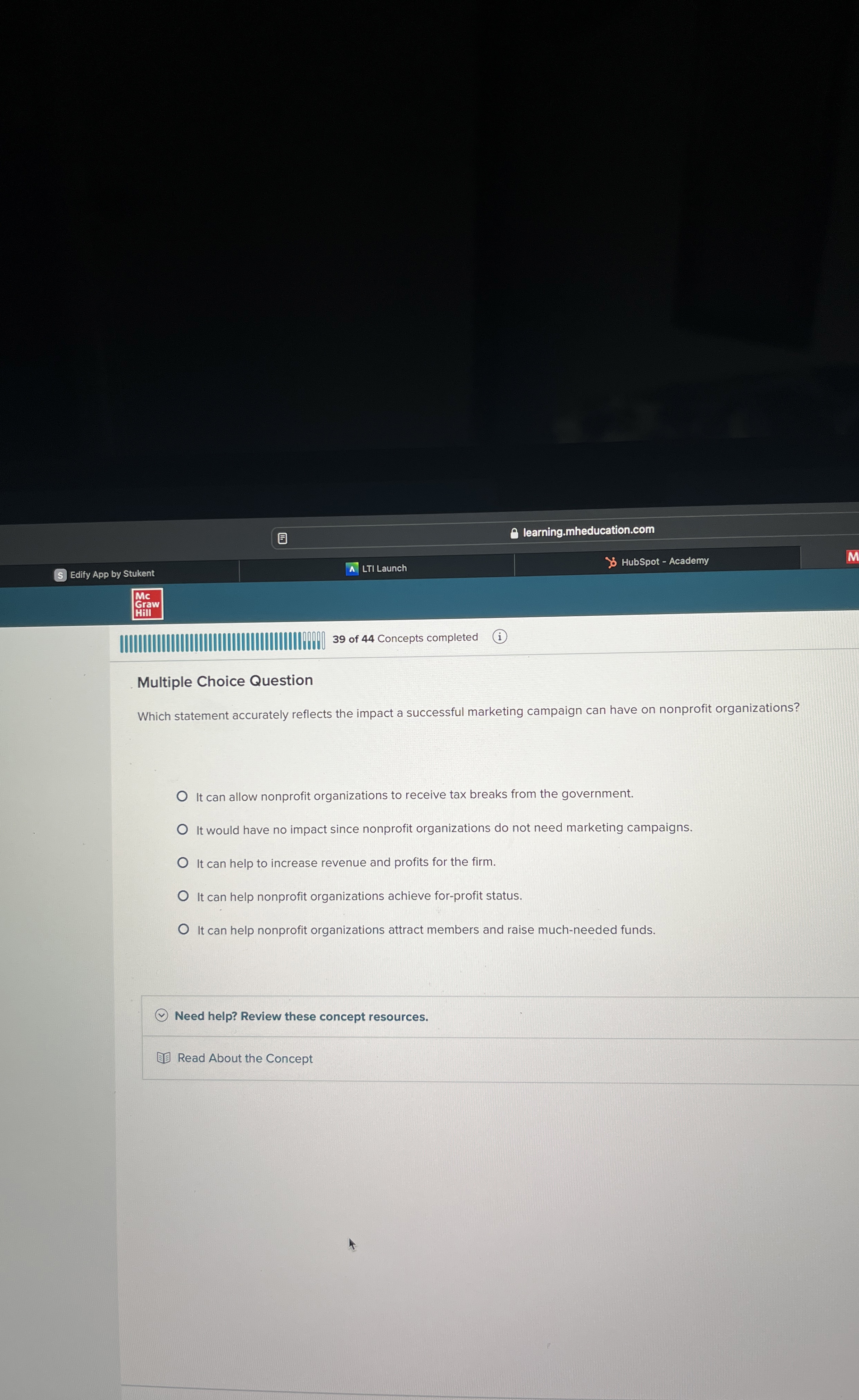  Multiple Choice Question Which statement accurately reflects the impact a successful
