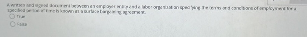  A written and signed document between an employer entity and a