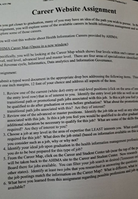  451pm Career Website Assignment s you get closer to graduation, many