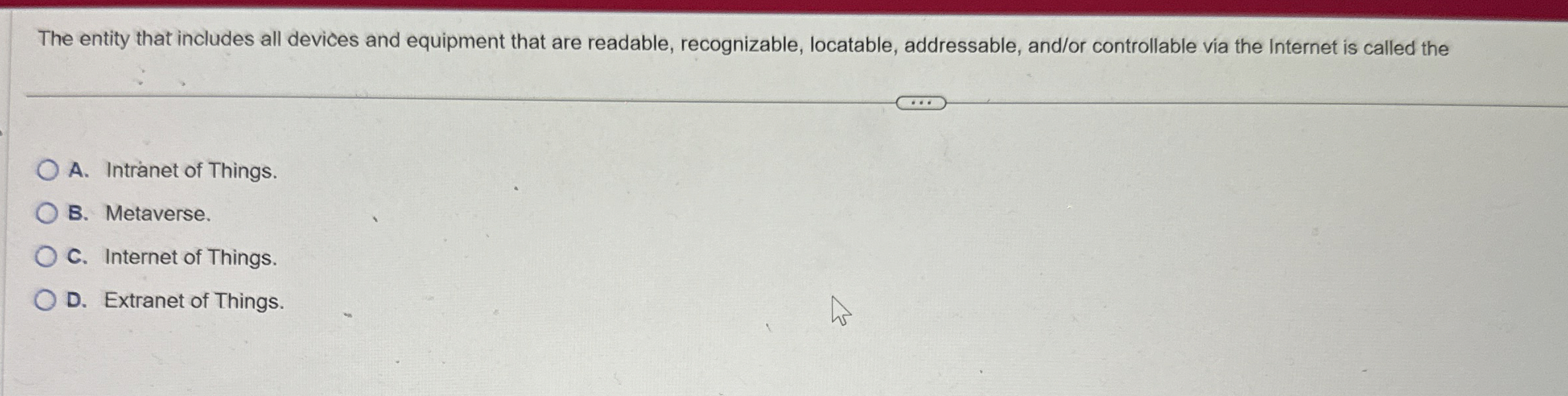  The entity that includes all devices and equipment that are readable,