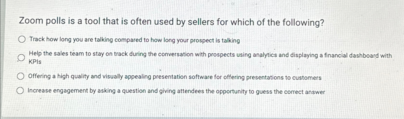  Zoom polls is a tool that is often used by sellers