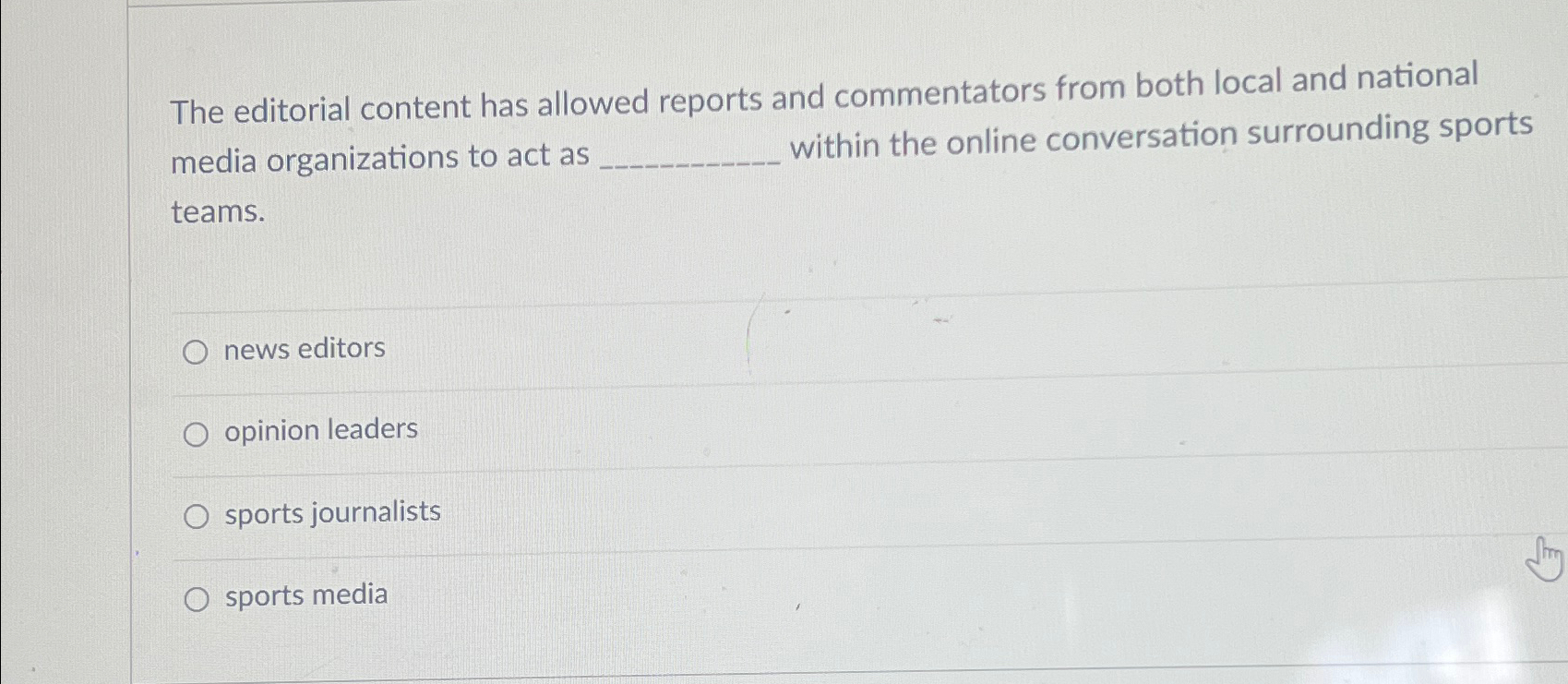  The editorial content has allowed reports and commentators from both local