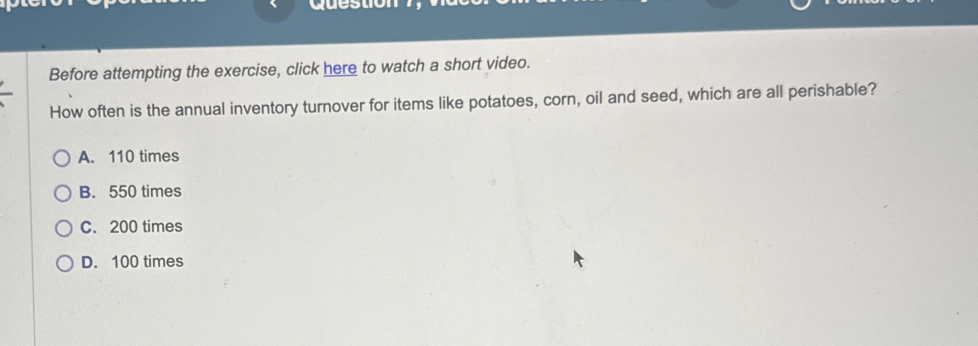  Before attempting the exercise, click here to watch a short video.