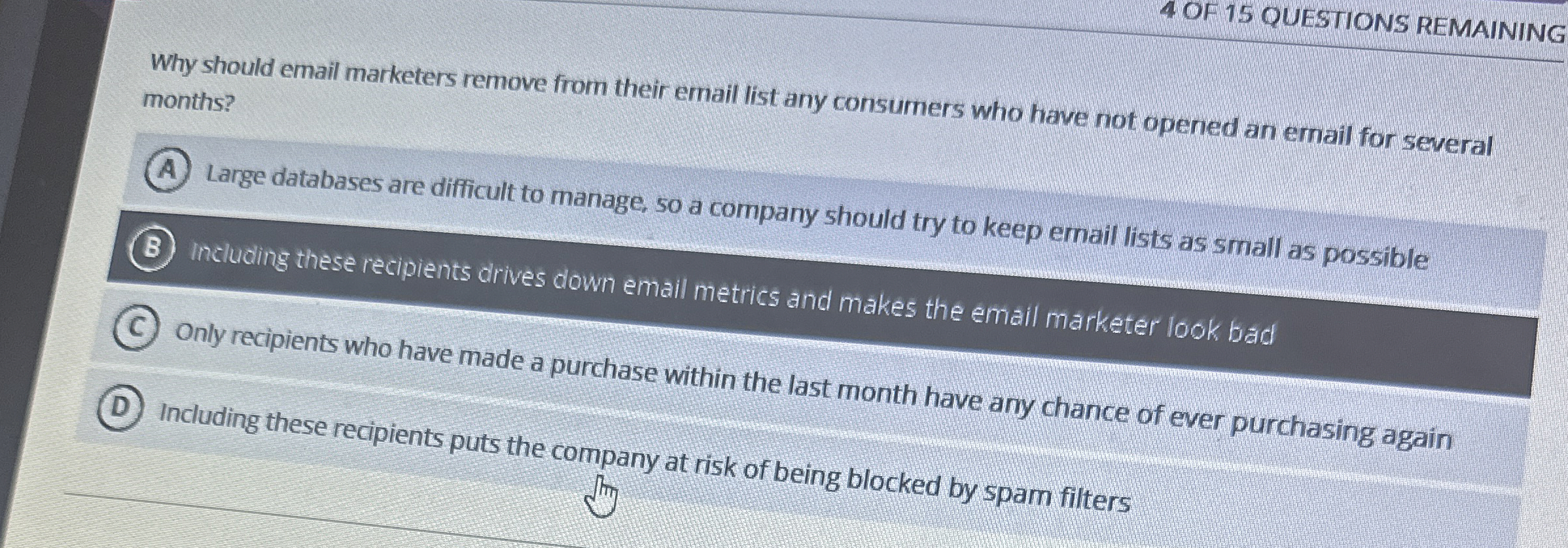  Why should email marketers remove from their ernail list any consumers