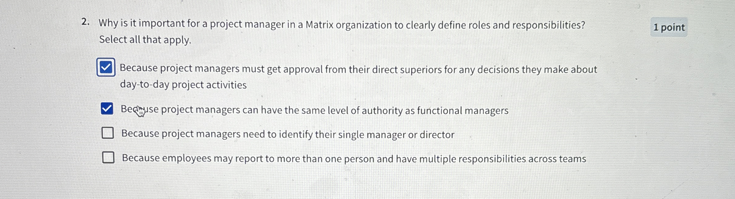  Why is it important for a project manager in a Matrix