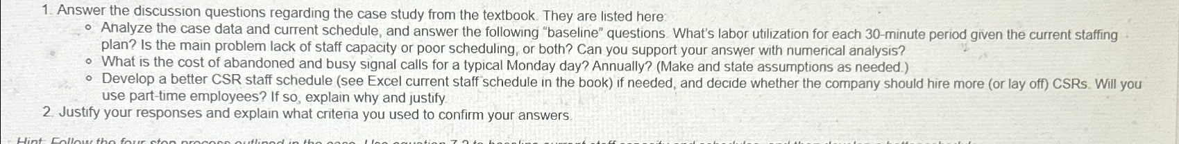  Answer the discussion questions regarding the case study from the textbook.