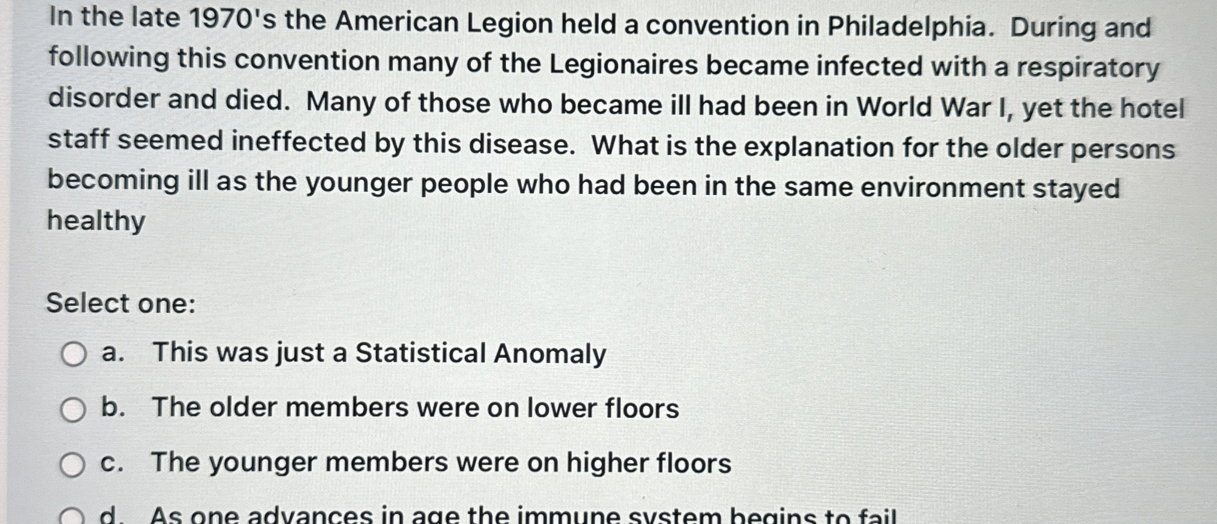  In the late 1970's the American Legion held a convention in