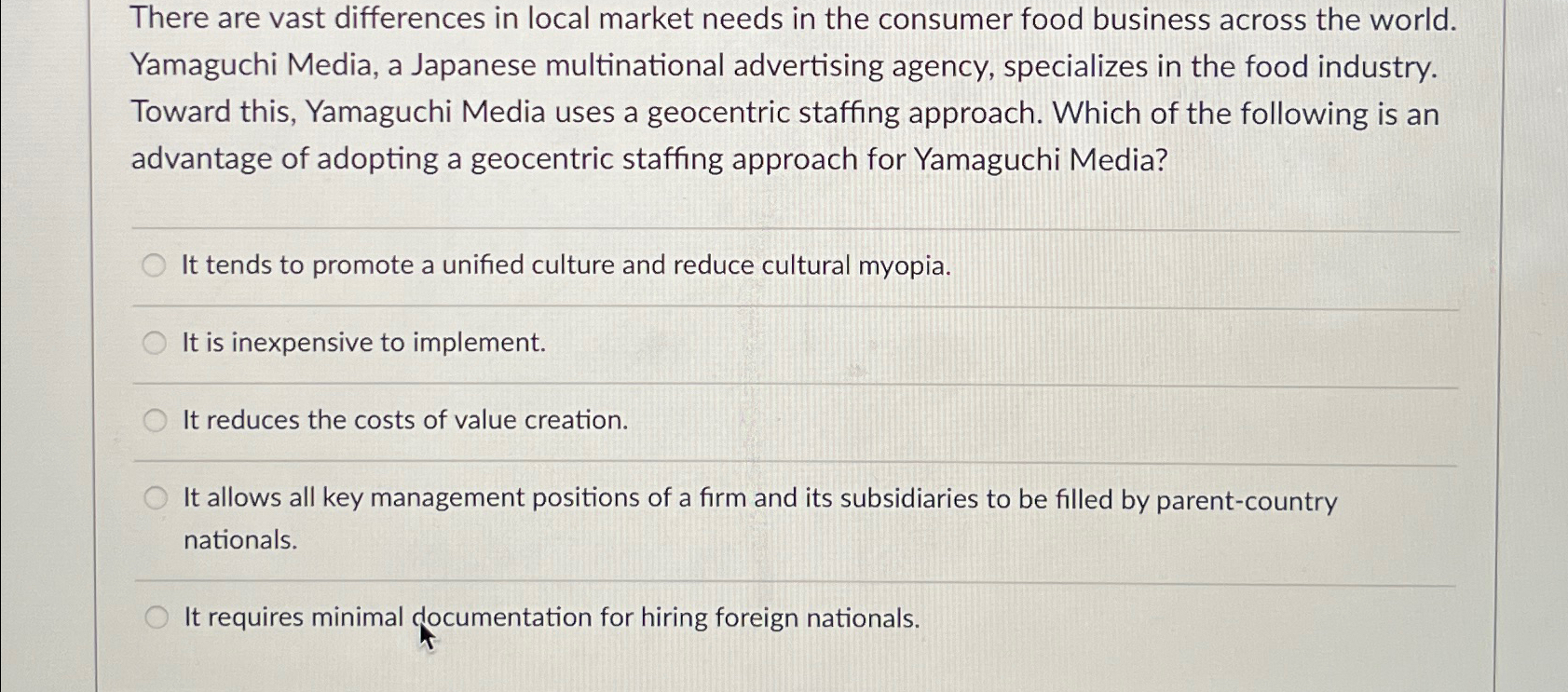  There are vast differences in local market needs in the consumer