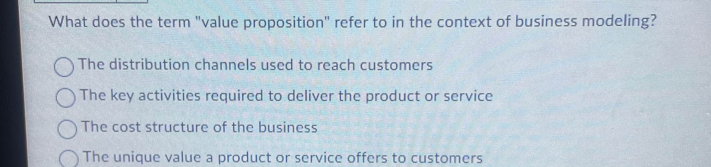  What does the term "value proposition" refer to in the context
