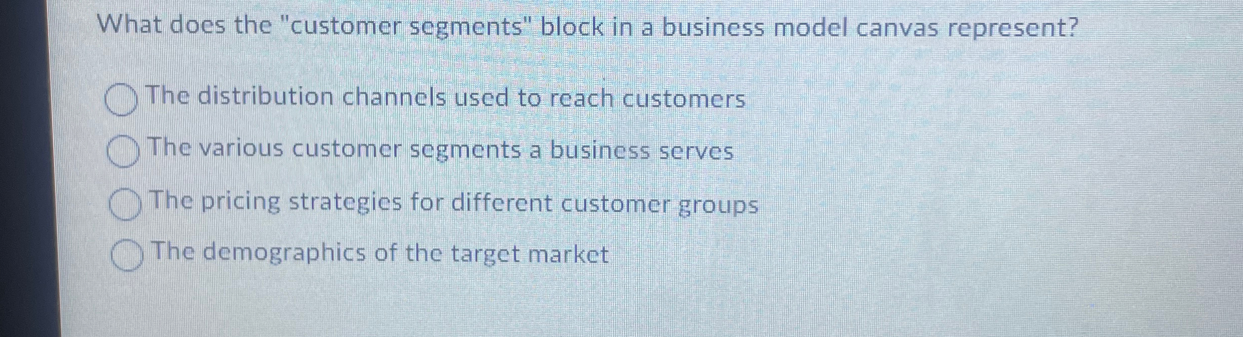  What does the "customer segments" block in a business model canvas