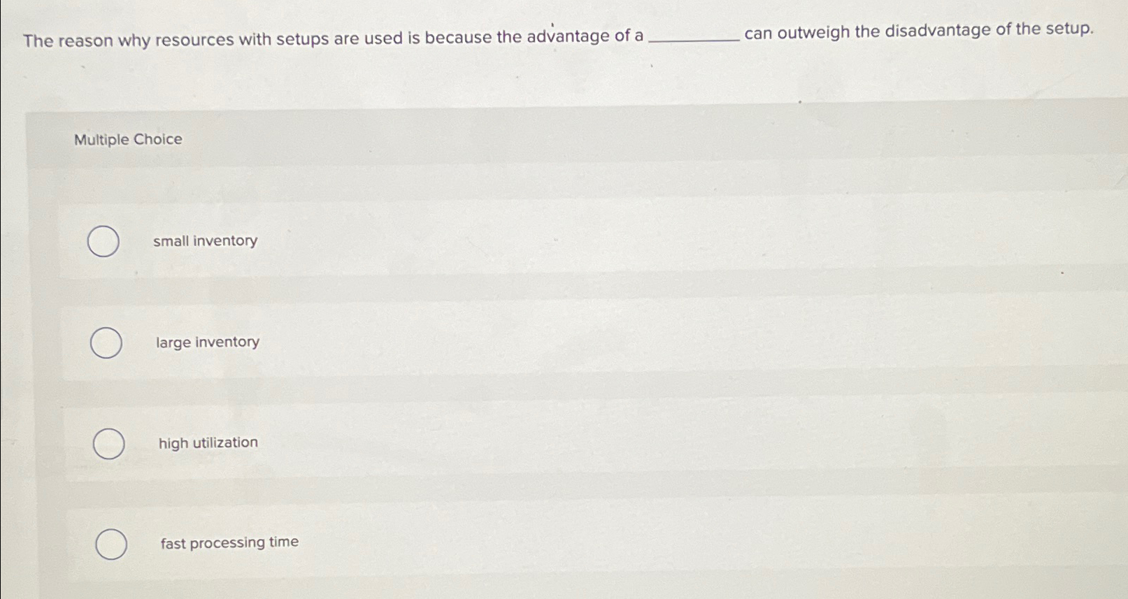  The reason why resources with setups are used is because the