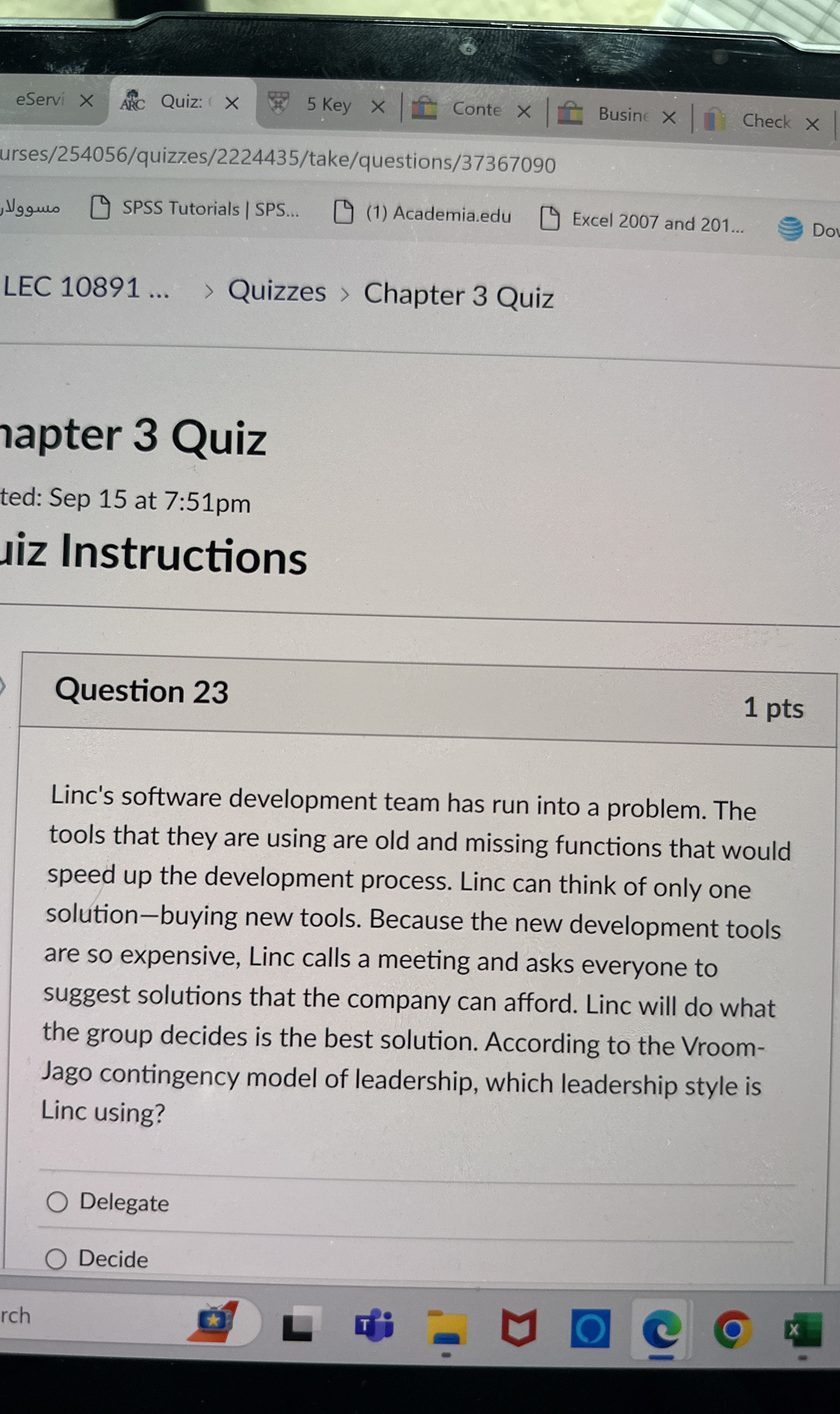  Question 23 Linc's software development team has run into a problem.
