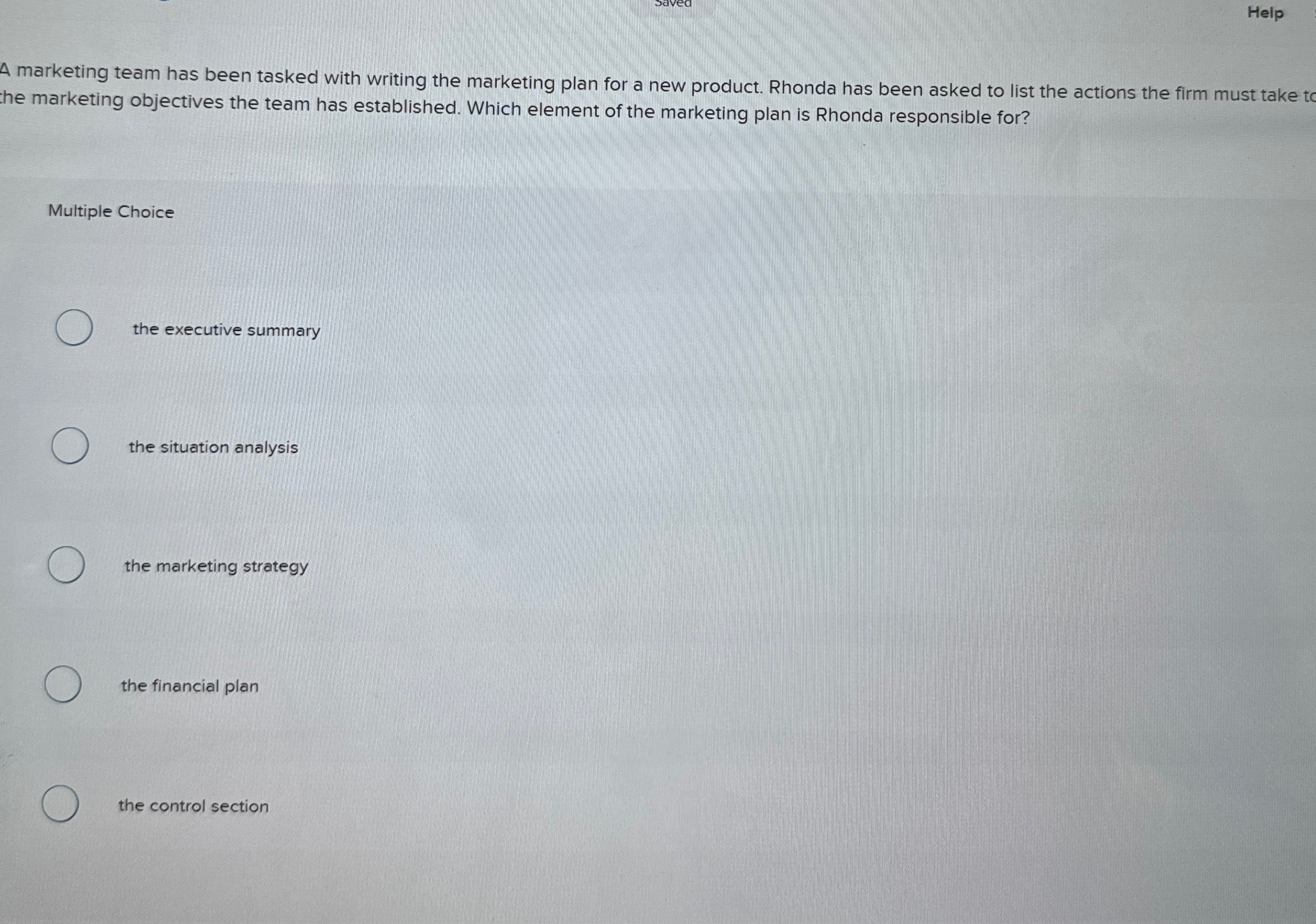  Help A marketing team has been tasked with writing the marketing