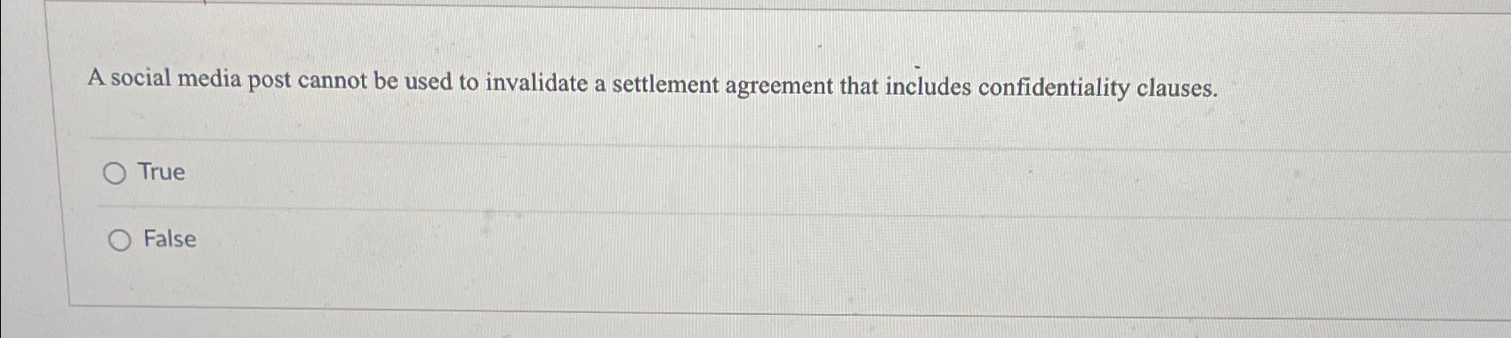  A social media post cannot be used to invalidate a settlement