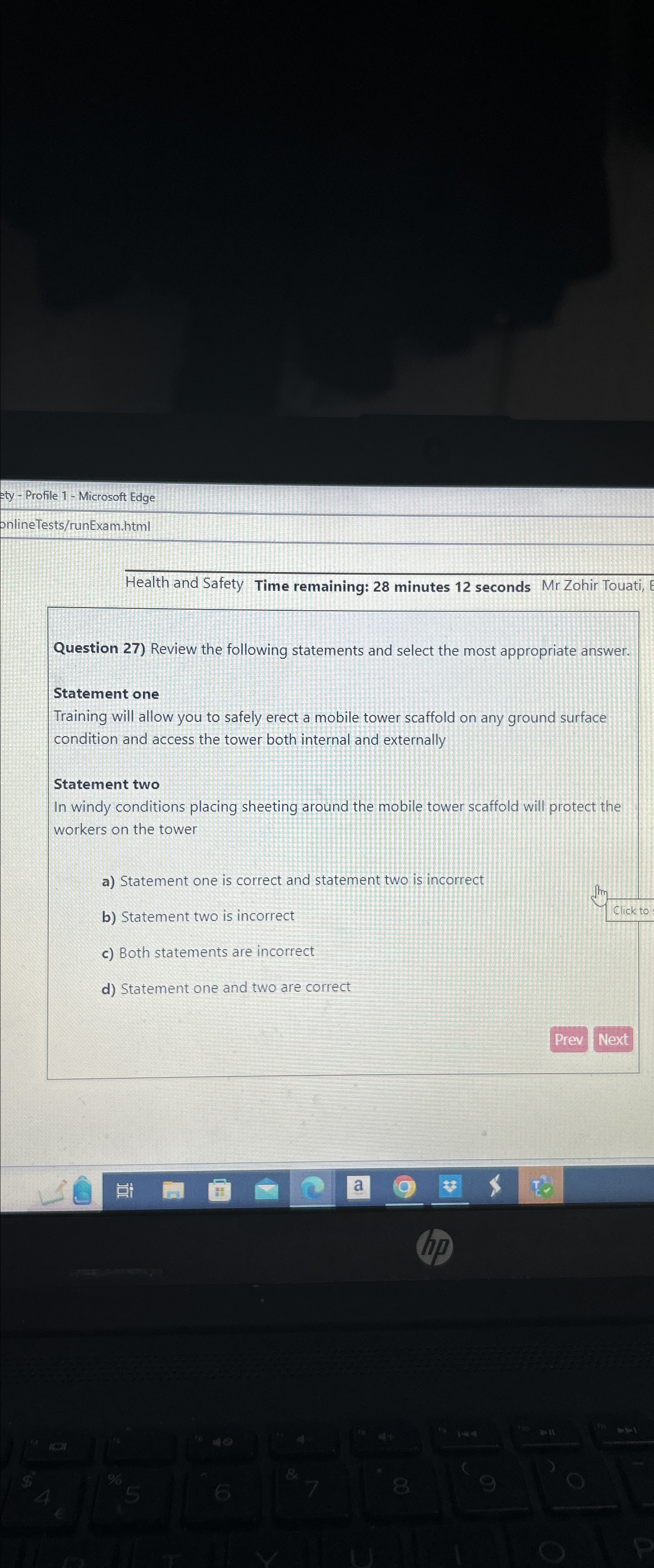  ty - Profile 1- Microsoft Edge onlineTests/runExam.htm Health and Safety Time