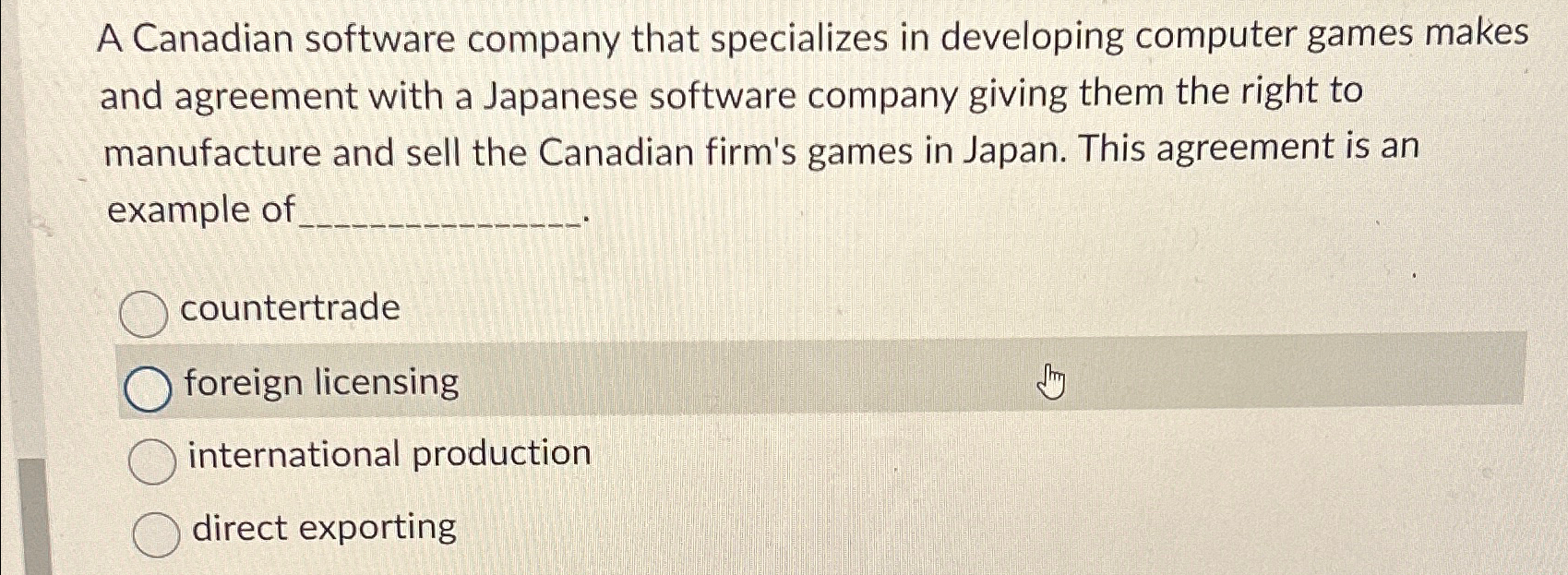  A Canadian software company that specializes in developing computer games makes