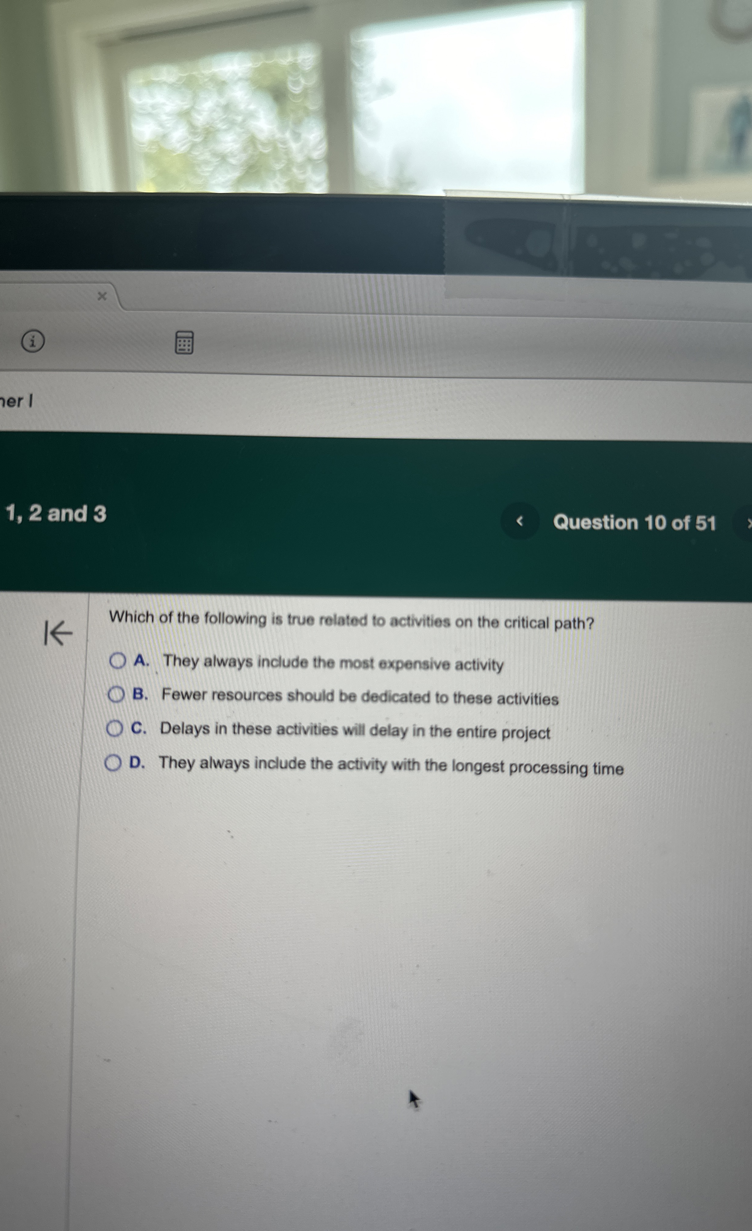  ner I 1,2 and 3 Question 10 of 51 Which of